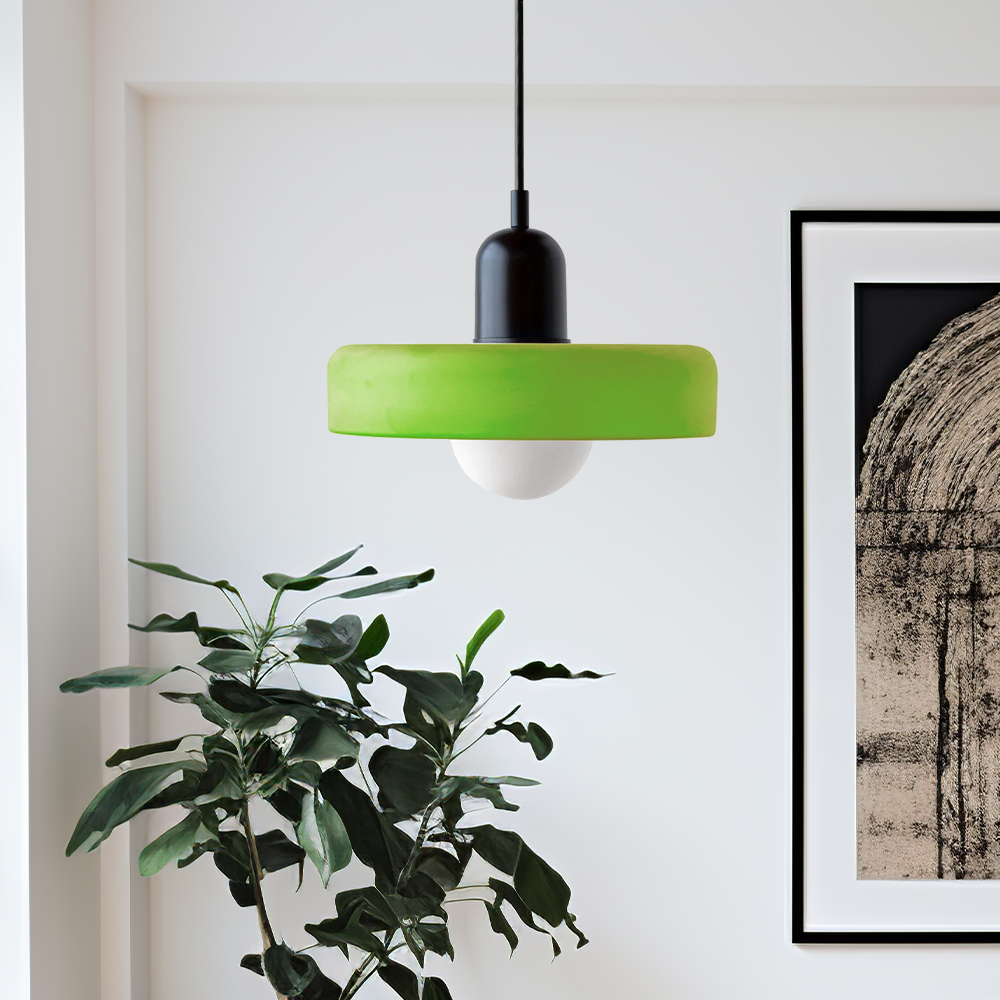 Suspension en Verre Moderne Coloré Plafonnier Lustre LED Bauhaus
