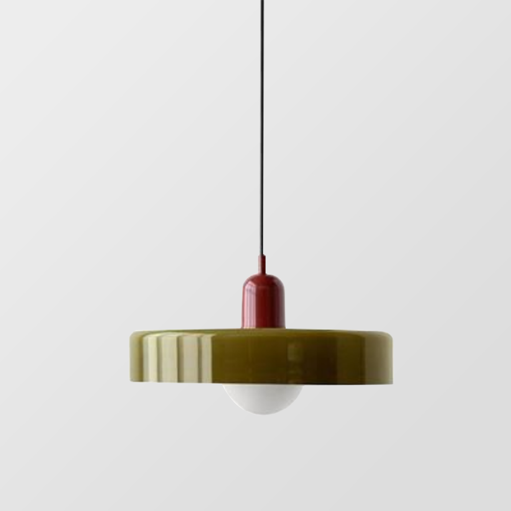 Suspension en Verre Moderne Coloré Plafonnier Lustre LED Bauhaus