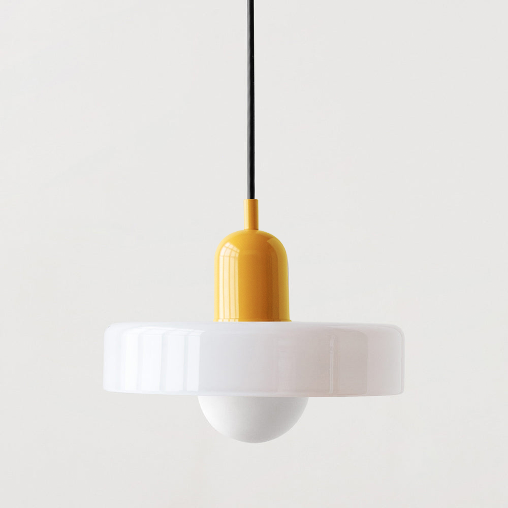 Suspension en Verre Moderne Coloré Plafonnier Lustre LED Bauhaus