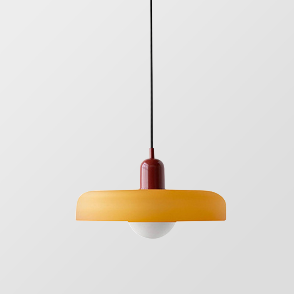Suspension en Verre Moderne Coloré Plafonnier Lustre LED Bauhaus