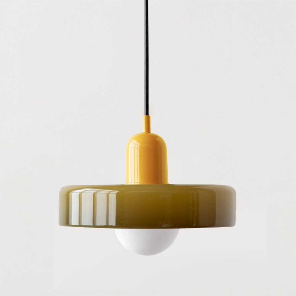 Suspension en Verre Moderne Coloré Plafonnier Lustre LED Bauhaus