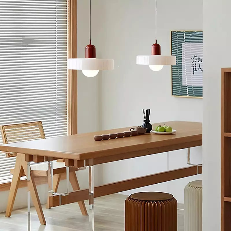 Suspension en Verre Moderne Coloré Plafonnier Lustre LED Bauhaus
