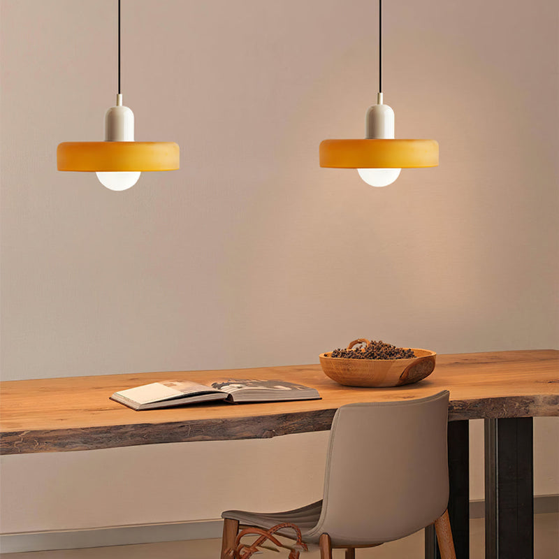 Suspension en Verre Moderne Coloré Plafonnier Lustre LED Bauhaus