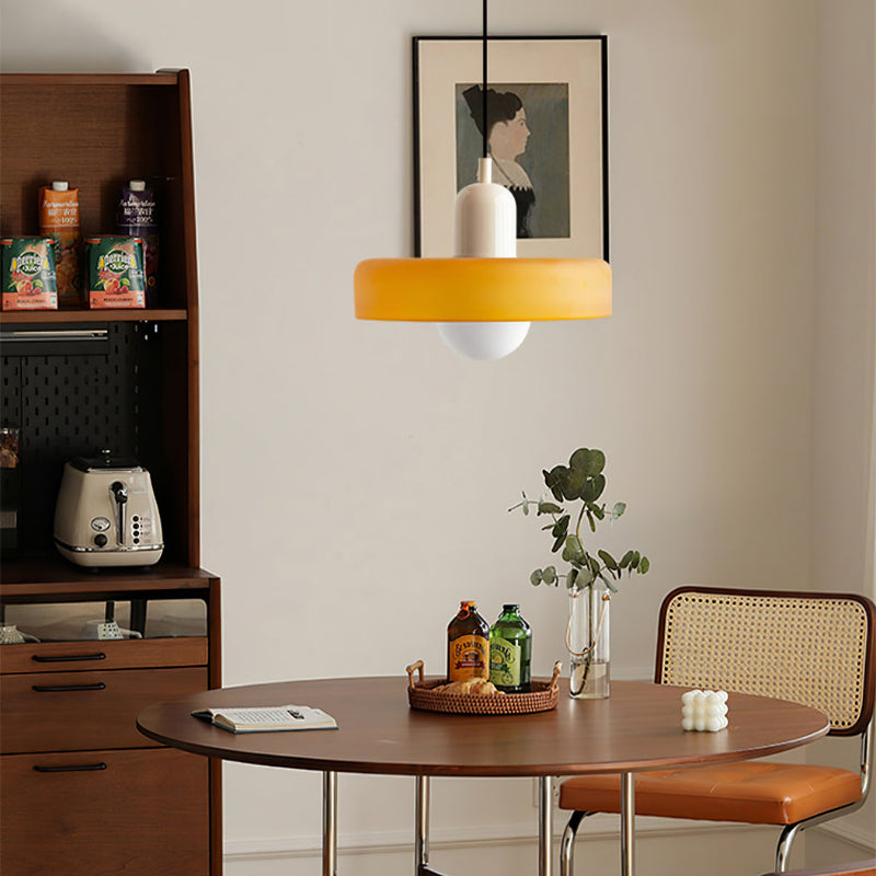 Suspension en Verre Moderne Coloré Plafonnier Lustre LED Bauhaus