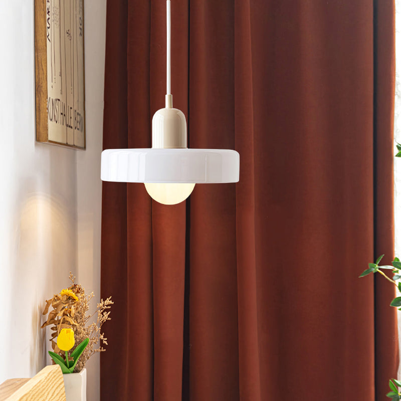 Suspension en Verre Moderne Coloré Plafonnier Lustre LED Bauhaus