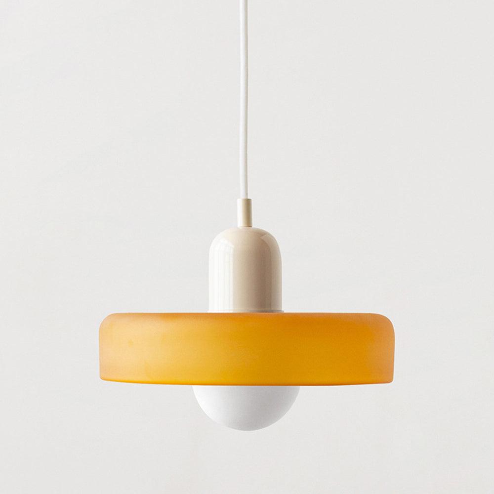 Suspension en Verre Moderne Coloré Plafonnier Lustre LED Bauhaus