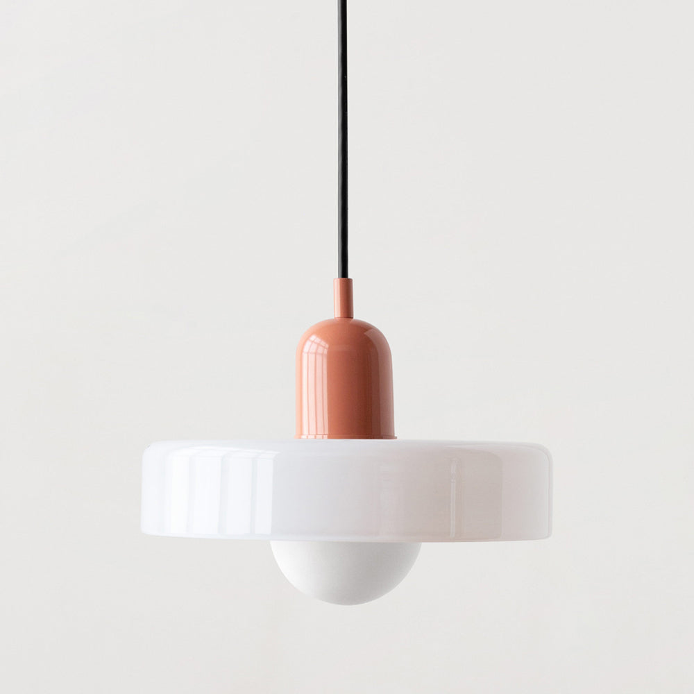 Suspension en Verre Moderne Coloré Plafonnier Lustre LED Bauhaus