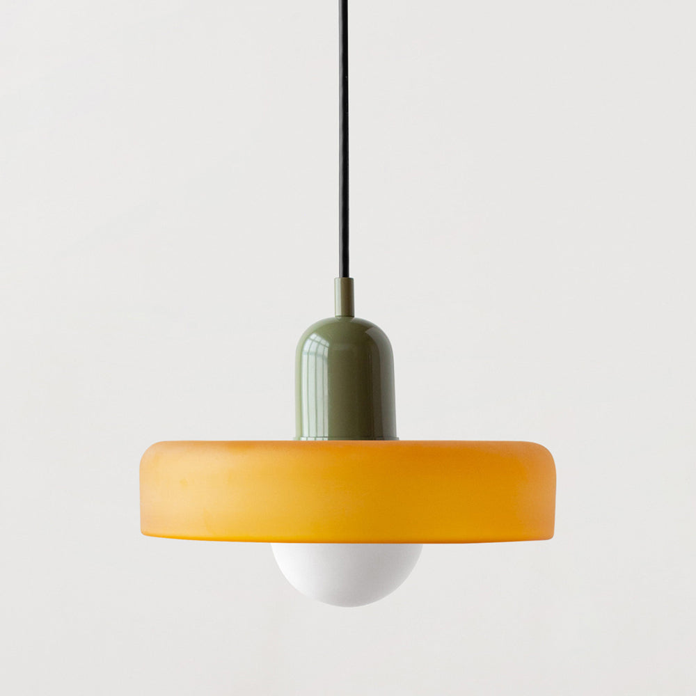 Suspension en Verre Moderne Coloré Plafonnier Lustre LED Bauhaus