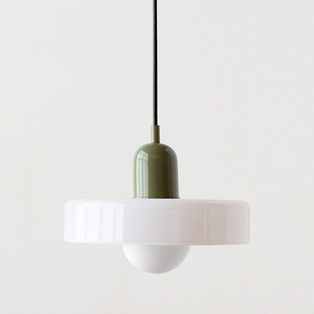 Suspension en Verre Moderne Coloré Plafonnier Lustre LED Bauhaus