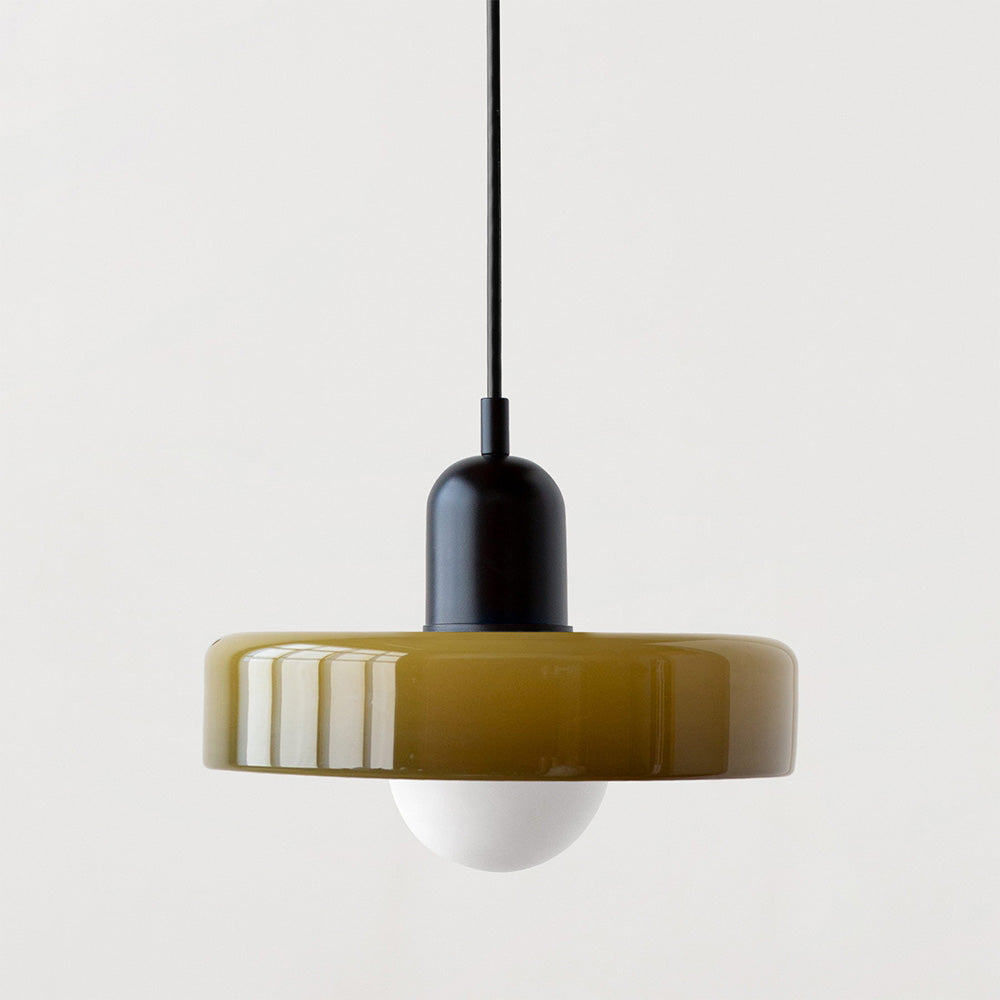 Suspension en Verre Moderne Coloré Plafonnier Lustre LED Bauhaus
