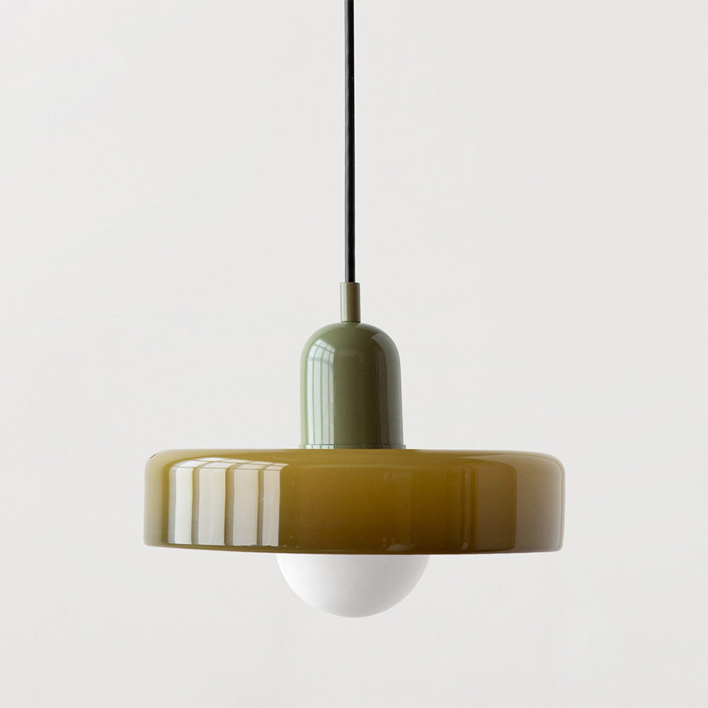 Suspension en Verre Moderne Coloré Plafonnier Lustre LED Bauhaus