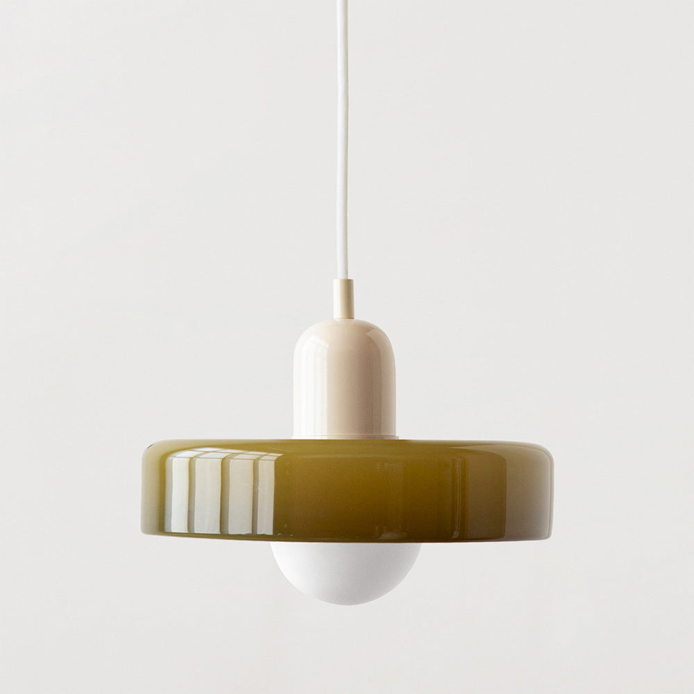Suspension en Verre Moderne Coloré Plafonnier Lustre LED Bauhaus