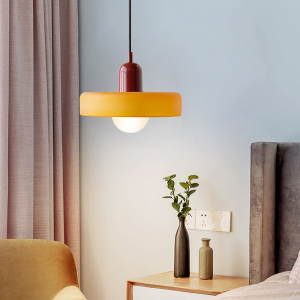 Suspension en Verre Moderne Coloré Plafonnier Lustre LED Bauhaus